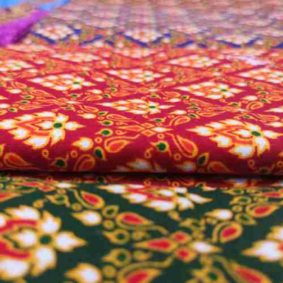 Thai fabrics and bed sheets with traditional...