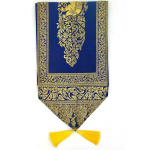 Fabric Runner with Tassels & Elephant Pattern 23x200cm