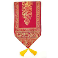 Fabric Runner with Tassels & Elephant Pattern 23x200cm
