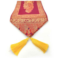 Fabric Runner with Tassels & Elephant Pattern 23x200cm