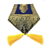 Fabric Runner with Tassels & Elephant Pattern 23x200cm