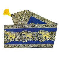Fabric Runner with Tassels & Elephant Pattern 23x200cm