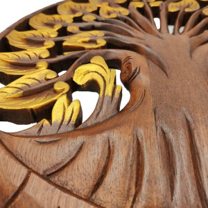 Scultura in legno tailandese di teak Bodhi Albero della Vita Ø 60cm