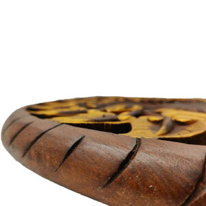 Scultura in legno tailandese di teak Bodhi Albero della Vita Ø 60cm