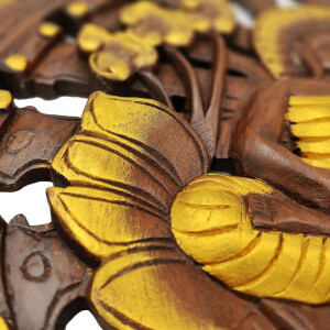 Scultura in legno tailandese di teak buddha Ø 60cm