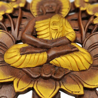 Scultura in legno tailandese di teak buddha Ø 60cm