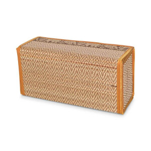 Taschentuchbox Kosmetiktuchbox aus Bast mit Elefantenmuster