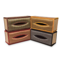 Taschentuchbox Kosmetiktuchbox aus Bast mit Elefantenmuster