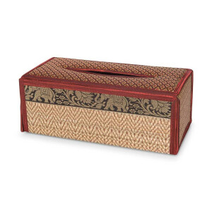 Cosmetic Tissue Box box made of raffia with elephant...
