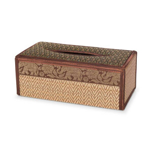 Cosmetic Tissue Box box made of raffia with elephant...
