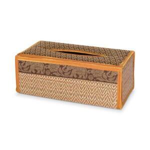 Cosmetic Tissue Box box made of raffia with elephant...