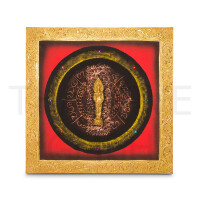 Thai structure picture Buddha standing red-gold - 60 x 60 cm