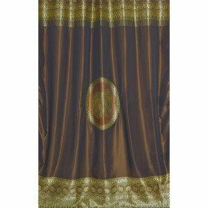 Thai Silk Curtain with Elephant Pattern & Eyelets