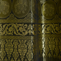 Thai Silk Curtain with Elephant Pattern & Eyelets