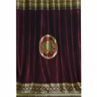 Thai Silk Curtain with Elephant Pattern & Eyelets