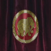 Thai Silk Curtain with Elephant Pattern & Eyelets