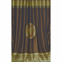 Thai Silk Curtain with Elephant Pattern & Eyelets