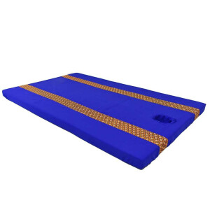 Lenzuolo trapuntato Sarong thailandese blu con foro per il viso 80 cm