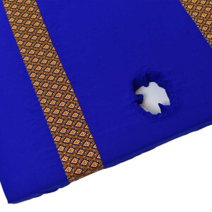 Lenzuolo trapuntato Sarong thailandese blu con foro per il viso 80 cm