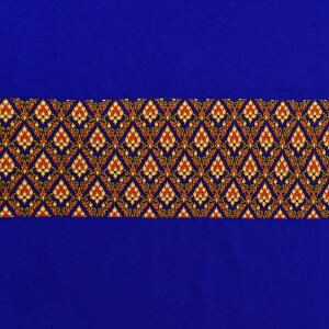 Lenzuolo trapuntato Sarong thailandese blu con foro per il viso 80 cm