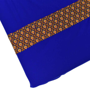 Lenzuolo trapuntato Sarong thailandese blu con foro per il viso 80 cm