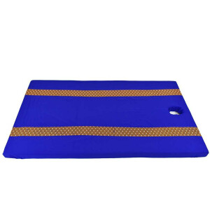 Lenzuolo trapuntato Sarong thailandese blu con foro per il viso 80 cm