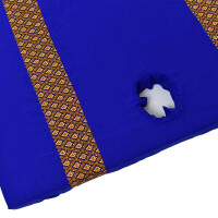 Lenzuolo trapuntato Sarong thailandese blu con foro per il viso 80 cm
