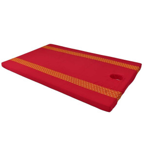 Fitted Bed Sheet Thai Sarong Red with Face Hole