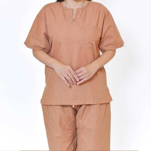 Set di abbigliamento per clienti trad. Pantaloni + camicia, beige-marrone