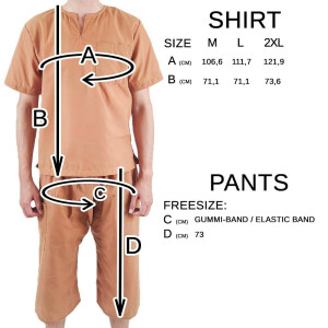 Set di abbigliamento per clienti trad. Pantaloni + camicia, beige-marrone