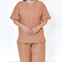 Set di abbigliamento per clienti trad. Pantaloni + camicia, beige-marrone