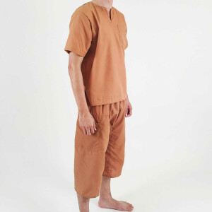 Set di abbigliamento per clienti trad. Pantaloni + camicia, beige-marrone Taglia: 2XL
