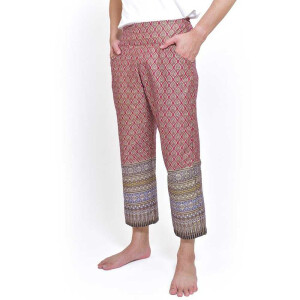 Hose mit bunten Thai Sarong Mustern für Thaimassage