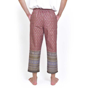 Hose mit bunten Thai Sarong Mustern für Thaimassage