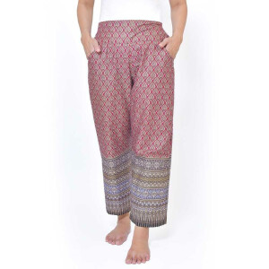 Hose mit bunten Thai Sarong Mustern für Thaimassage