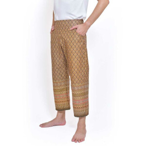 Hose mit bunten Thai Sarong Mustern für Thaimassage