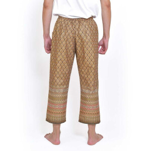 Hose mit bunten Thai Sarong Mustern für Thaimassage