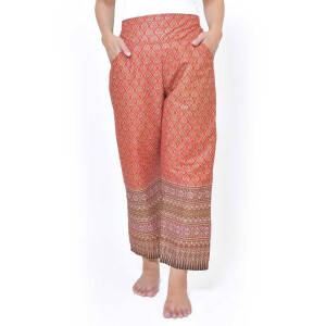Hose mit bunten Thai Sarong Mustern für Thaimassage
