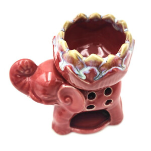 Lamp for scented oil made of ceramic for tea light Elephant Lotus