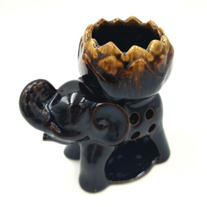 Lamp for scented oil made of ceramic for tea light Elephant Lotus