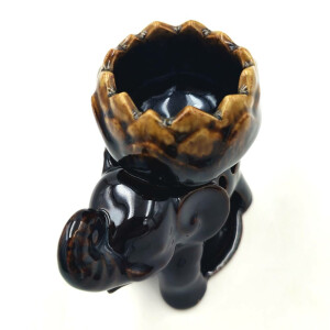 Lamp for scented oil made of ceramic for tea light Elephant Lotus