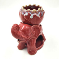 Lamp for scented oil made of ceramic for tea light Elephant Lotus