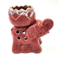 Lamp for scented oil made of ceramic for tea light Elephant Lotus