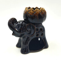 Lamp for scented oil made of ceramic for tea light Elephant Lotus