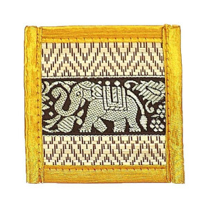 Thai Table Set Coasters Place Set 8 Piece Bast with Elephant Pattern