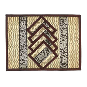 Thai Table Set Coasters Place Set 8 Piece Bast with Elephant Pattern