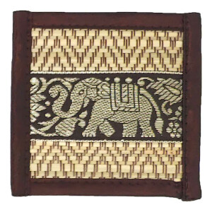 Thai Table Set Coasters Place Set 8 Piece Bast with Elephant Pattern
