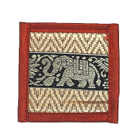 Thai Table Set Coasters Place Set 8 Piece Bast with Elephant Pattern