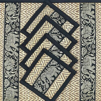 Thai Table Set Coasters Place Set 8 Piece Bast with Elephant Pattern