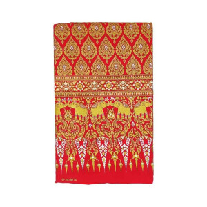 Thai Cloth Fabric Sarong - Thai Siam Elefants Premium Pink